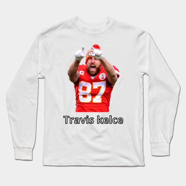 Travis Kelce tshirt Kansas City Chiefs Football Long Sleeve T-Shirt by black lynx